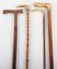 Two antler walking sticks, a horn handle stick and one other - 4