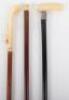 ^A 19th century carved ivory handle walking stick