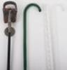 Three glass walking sticks (one af) - 3