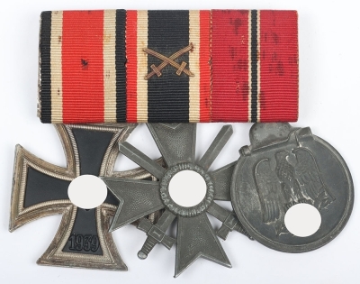 1939 Iron Cross Three Piece Medal Bar with Non-Magnetic Juncker Iron Cross 2nd Class