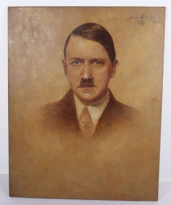 Portrait Painting of Adolf Hitler by Renowned Austrian Portrait Artist Tom von Dreger (1868-1948) - 3