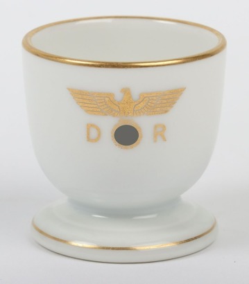 Third Reich Deutsche Reichsbahn Porcelain Egg Cup from Adolf Hitler's Personal Dining Wagon Sonderzug 10 202,