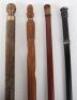 A walking stick billiard cue, with a tribal style carved head cane - 2