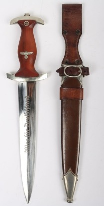 Third Reich SA (Sturmabteilung) Dress Dagger by Christianswerk, Solingen with Rare Vertical Dagger Hanger,