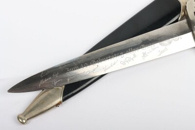 Scarce Third Reich NSKK Dagger by F W Holler, Solingen, with 40th Birthday Dedication Blade, - 3