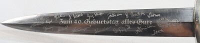 Scarce Third Reich NSKK Dagger by F W Holler, Solingen, with 40th Birthday Dedication Blade, - 4