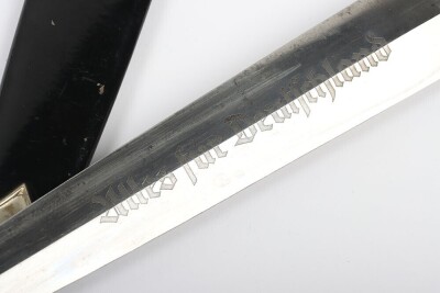 Scarce Third Reich NSKK Dagger by F W Holler, Solingen, with 40th Birthday Dedication Blade, - 7