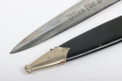 Scarce Third Reich NSKK Dagger by F W Holler, Solingen, with 40th Birthday Dedication Blade, - 8