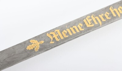 Third Reich SS (Schutzstaffel) Officers Sword Degen with Damascus Blade by Paul Muller, - 3