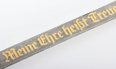 Third Reich SS (Schutzstaffel) Officers Sword Degen with Damascus Blade by Paul Muller, - 4