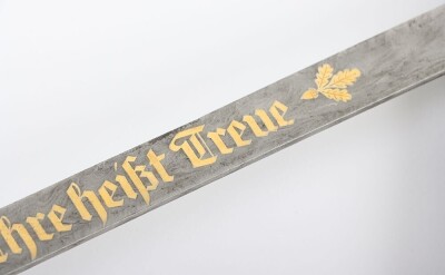 Third Reich SS (Schutzstaffel) Officers Sword Degen with Damascus Blade by Paul Muller, - 5