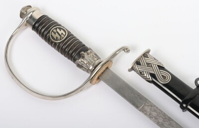 Third Reich SS (Schutzstaffel) Officers Sword Degen with Damascus Blade by Paul Muller, - 10