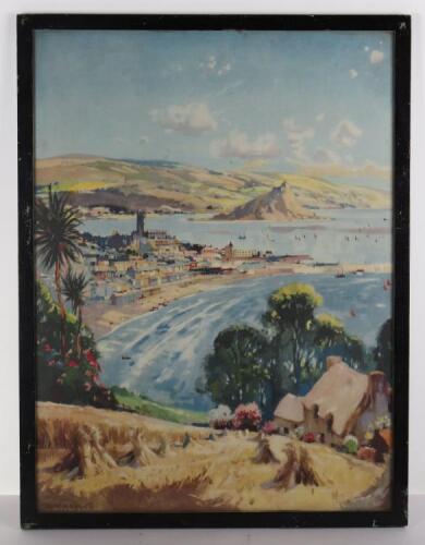 A 1960&rsquo;s railway poster by Jack Merriott, of Penzance, for the Lizard and Land&rsquo;s End Peninsulas for British Railways, with partial label en verso &ldquo;British Railways -Railway Executive Internal Traffic