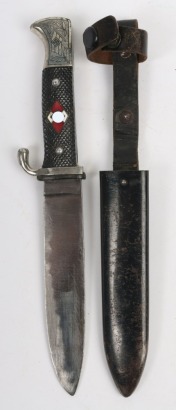 Scarce Third Reich Hitler Youth (Hitlerjugend) Deluxe Model Boys Dagger,