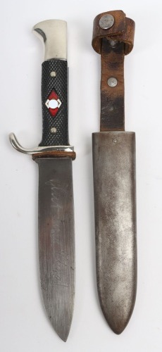 Third Reich Hitler Youth Boys Dagger with Motto by Heinrich Becker & Co, Solingen,