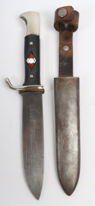 Third Reich Hitler Youth Boys Dagger with Motto by Heinrich Becker & Co, Solingen,