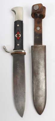Third Reich Hitler Youth Boys Dagger with Motto by Heinrich Becker & Co, Solingen, - 2