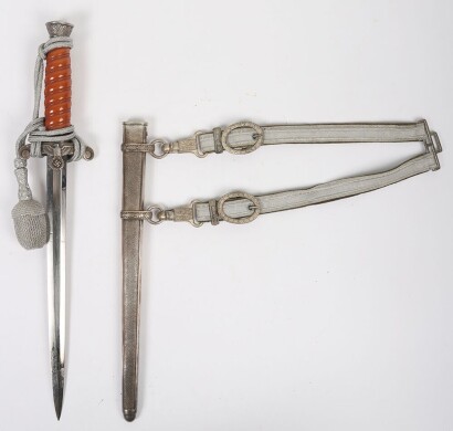WW2 German Army (Heer) Officers Dress Dagger by Emil Voos, Solingen, with Straps and Knot,