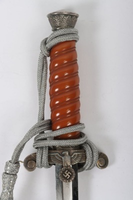 WW2 German Army (Heer) Officers Dress Dagger by Emil Voos, Solingen, with Straps and Knot, - 5