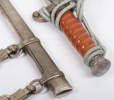 WW2 German Army (Heer) Officers Dress Dagger by Emil Voos, Solingen, with Straps and Knot, - 12