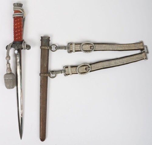 WW2 German Army Officers Named Dress Dagger with Straps and Knot by Robert Klaas, Solingen,