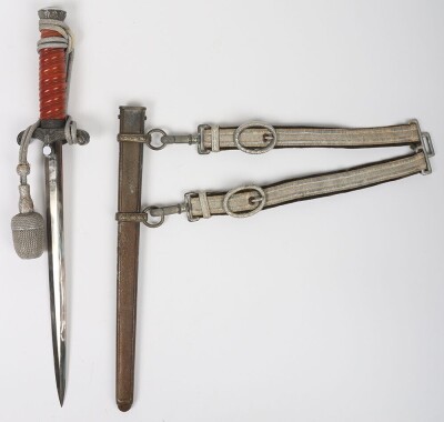 WW2 German Army Officers Named Dress Dagger with Straps and Knot by Robert Klaas, Solingen,