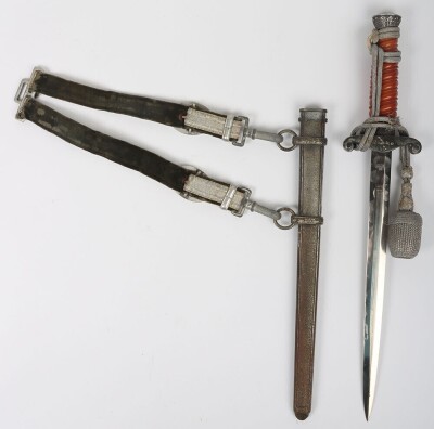 WW2 German Army Officers Named Dress Dagger with Straps and Knot by Robert Klaas, Solingen, - 18