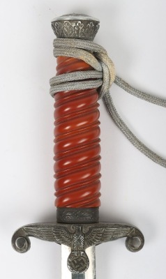 WW2 German Army Officers Named Dress Dagger with Straps and Knot by Robert Klaas, Solingen, - 4
