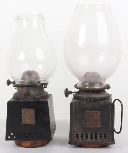 Two Silber & Fleming oil lamps