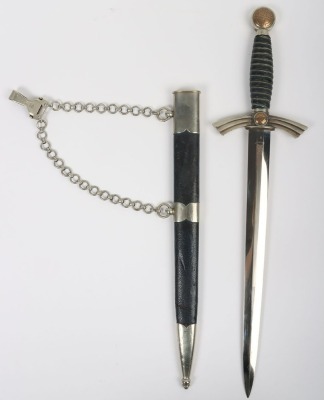 Third Reich Luftwaffe 1st Model Dagger by SMF, Solingen, with Flieger School Marks, - 9