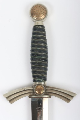 Third Reich Luftwaffe 1st Model Dagger by SMF, Solingen, with Flieger School Marks, - 13