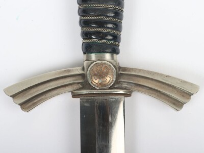 Third Reich Luftwaffe 1st Model Dagger by SMF, Solingen, with Flieger School Marks, - 2