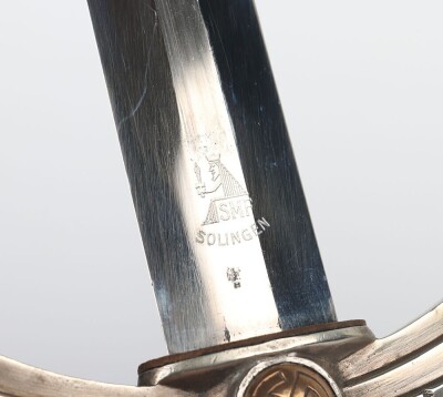 Third Reich Luftwaffe 1st Model Dagger by SMF, Solingen, with Flieger School Marks, - 7