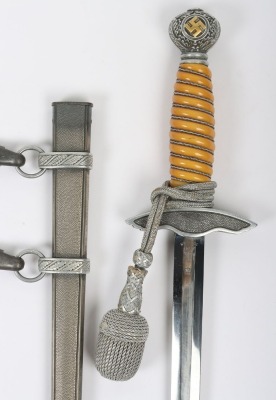 WW2 German Luftwaffe Officers 2nd Pattern Dress Dagger with Straps and Knot by SMF, Solingen, - 5
