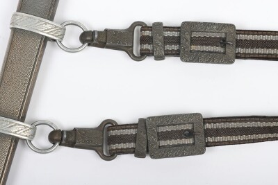 WW2 German Luftwaffe Officers 2nd Pattern Dress Dagger with Straps and Knot by SMF, Solingen, - 10