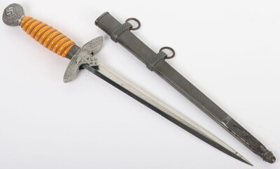 WW2 German Luftwaffe 2nd Pattern Officers Dress Dagger by Carl Eickhorn, Solingenarl Eickhorn, Solingen, with Straps and Knot, - 3