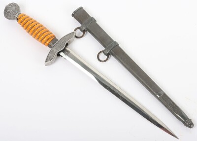 WW2 German Luftwaffe 2nd Pattern Officers Dress Dagger by Carl Eickhorn, Solingenarl Eickhorn, Solingen, with Straps and Knot, - 11