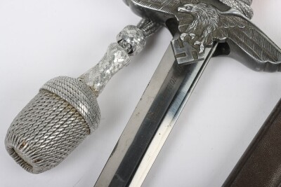 WW2 German Luftwaffe 2nd Pattern Officers Dress Dagger with Personalised Named Cross Guard, Distributed by Hast & Uhthoff, Dresden, - 5