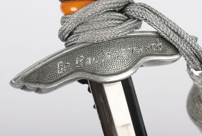 WW2 German Luftwaffe 2nd Pattern Officers Dress Dagger with Personalised Named Cross Guard, Distributed by Hast & Uhthoff, Dresden, - 11