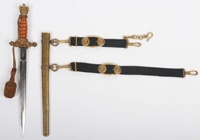 WW2 German Kriegsmarine Officers Dagger with Straps and Knot by WKC, Solingen, - 2