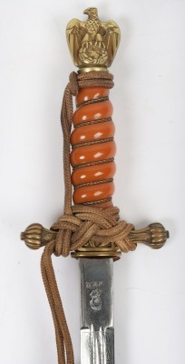 WW2 German Kriegsmarine Officers Dagger with Straps and Knot by WKC, Solingen, - 8