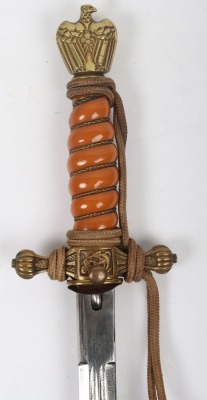 WW2 German Kriegsmarine Officers Dagger with Straps and Knot by WKC, Solingen, - 9