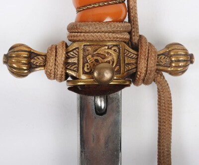 WW2 German Kriegsmarine Officers Dagger with Straps and Knot by WKC, Solingen, - 11