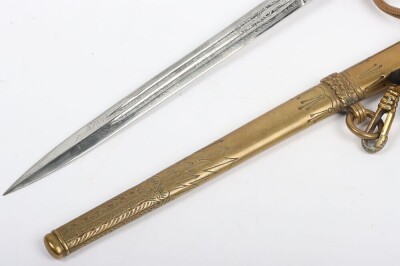 WW2 German Kriegsmarine Officers Dagger with Straps and Knot by WKC, Solingen, - 14
