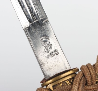 WW2 German Kriegsmarine Officers Dagger with Straps and Knot by WKC, Solingen, - 17