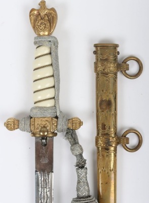 Third Reich Kriegsmarine Officers Dagger by Carl Eickhorn, Solingen, - 2
