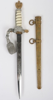 Third Reich Kriegsmarine Officers Dagger by Carl Eickhorn, Solingen, - 3