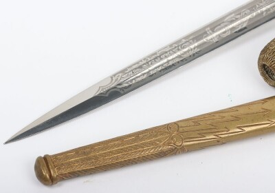 WW2 German Kriegsmarine Officers Dress Dagger by F W Holler, Solingen, - 7