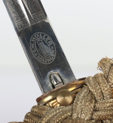 WW2 German Kriegsmarine Officers Dress Dagger by F W Holler, Solingen, - 11