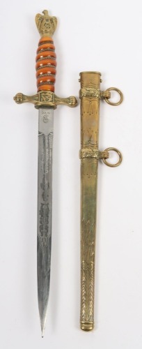 WW2 German Kriegsmarine Officers Dress Dagger by WKC, Solingen,